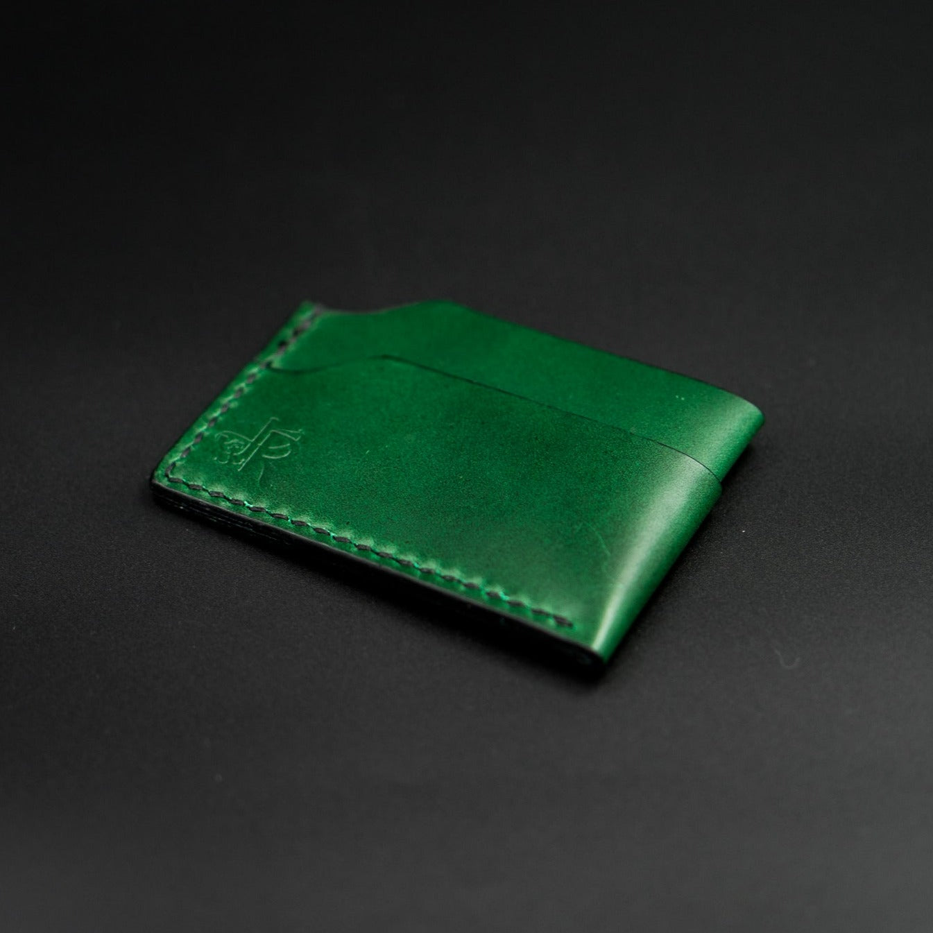 Green horizontal leather wallet