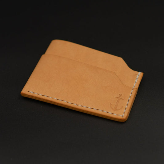 Natural horizontal leather wallet