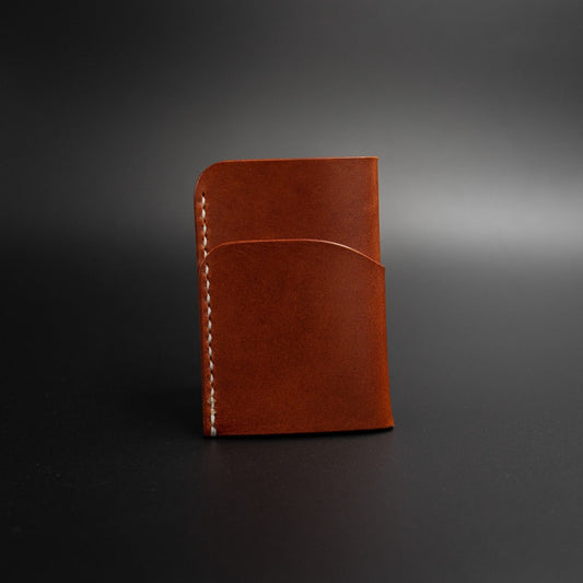 Chestnut brown vertical leather wallet