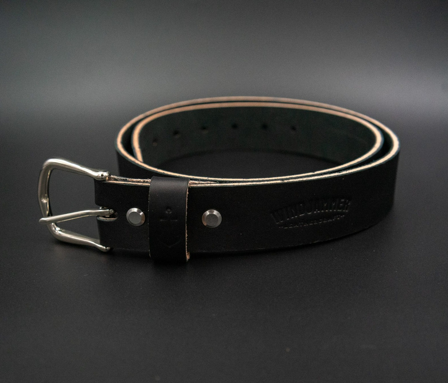 Black leather belt