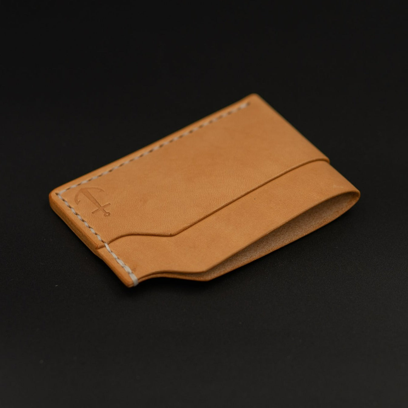 Natural horizontal leather wallet