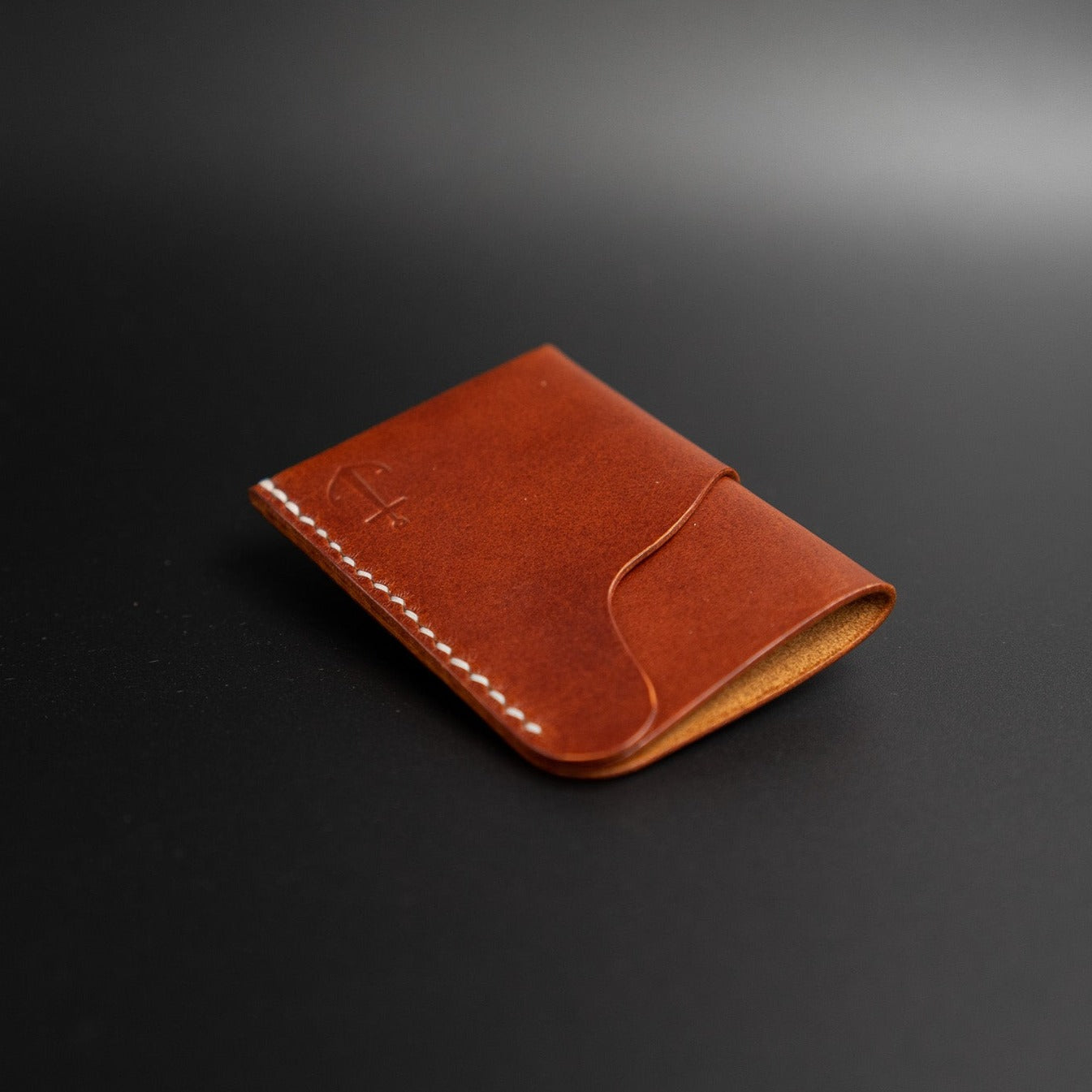 Chestnut brown vertical leather wallet