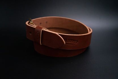 Chestnut brown leather belt