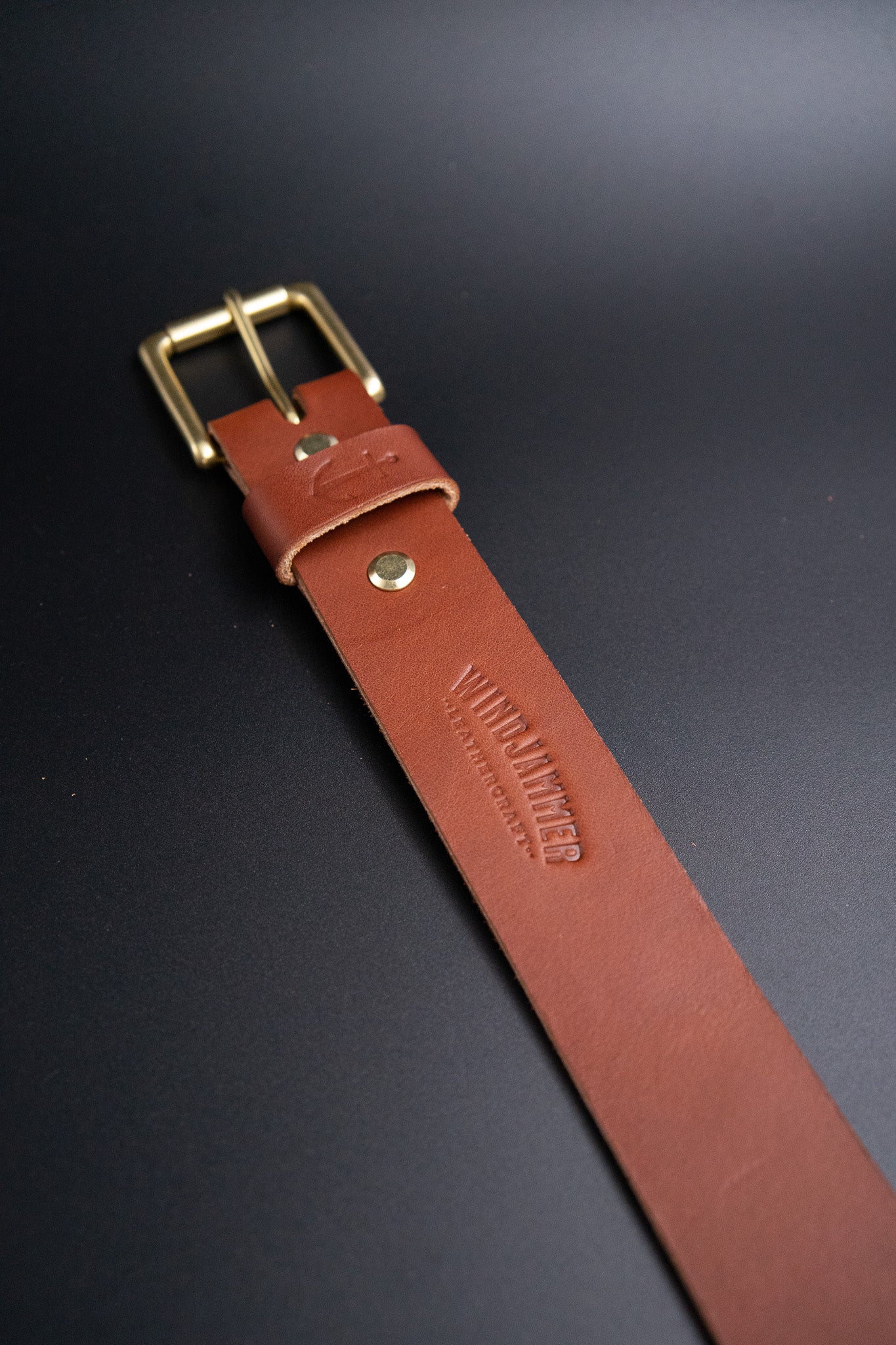 Chestnut brown leather belt