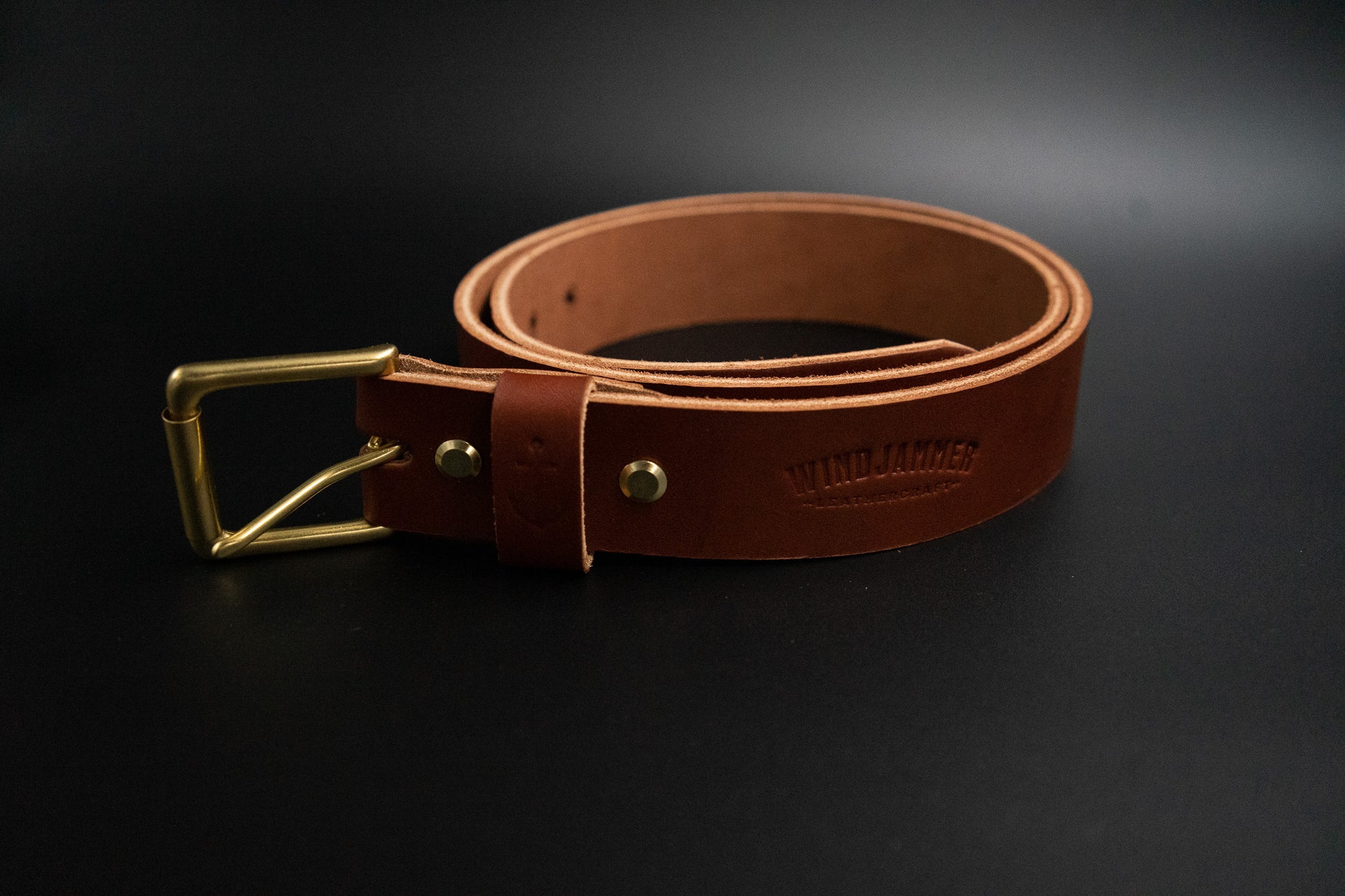 Chestnut brown leather belt